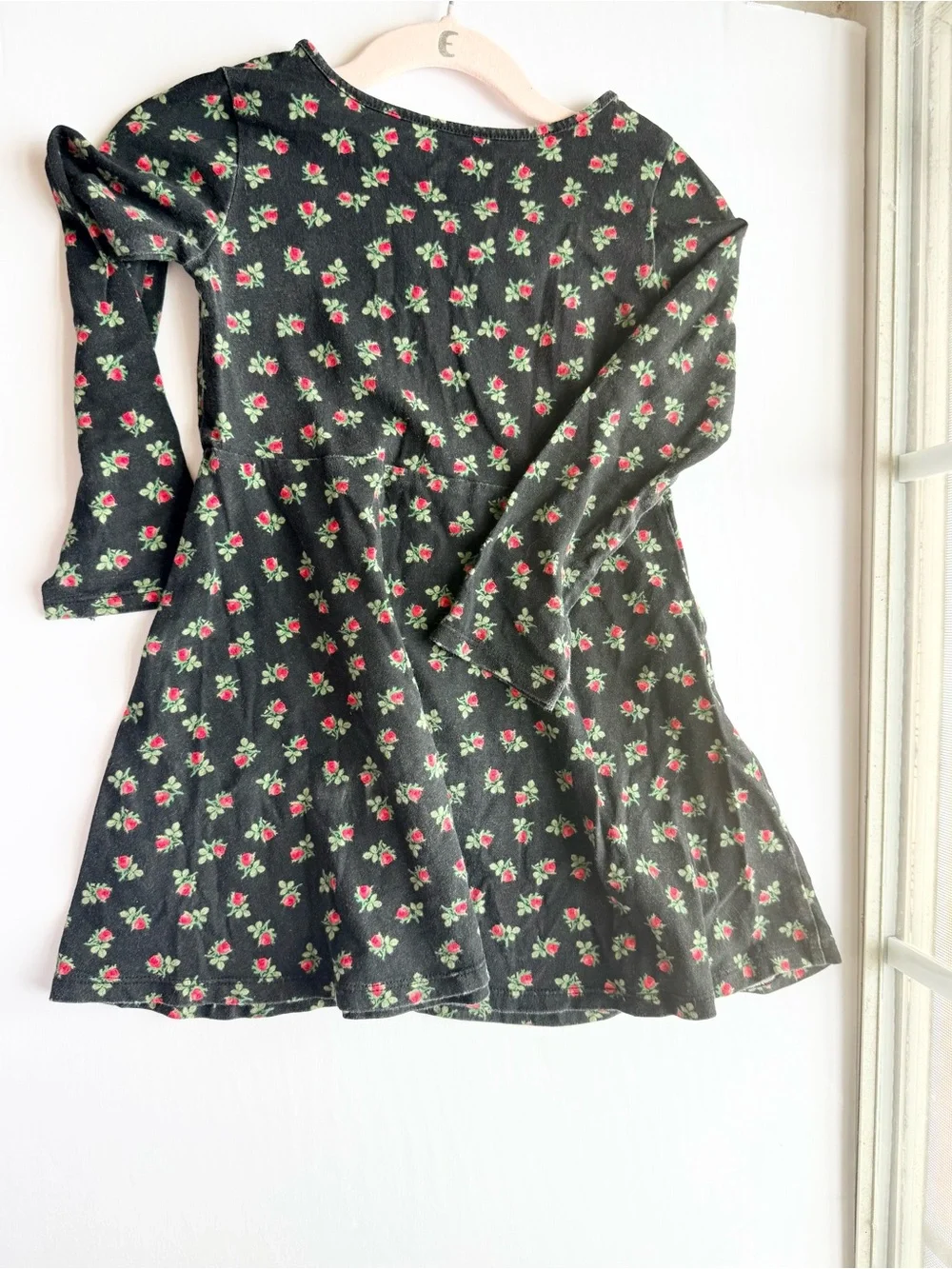 Set of Patterned Girls' Dresses 3T- Red Plaid, Black Floral & Cream Polka Dot